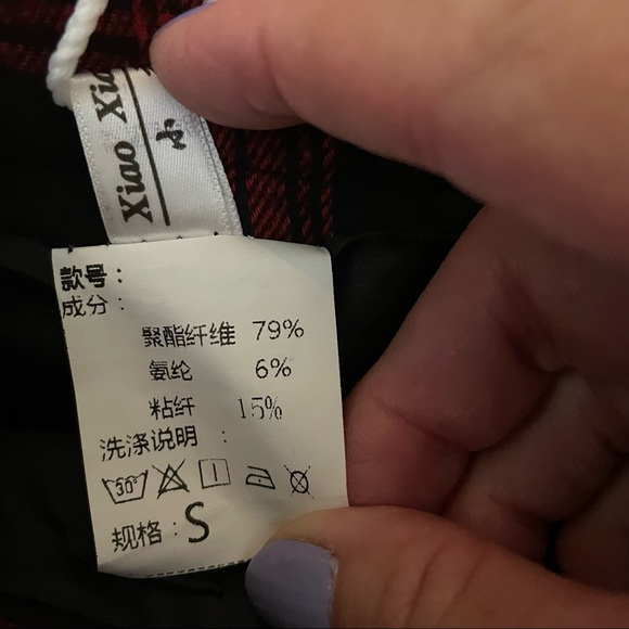 Red Plaid Pleated Skirt W/ Shorts Junior Small Xiao Xiang Gang NWT K POP aespa - Picture 7 of 13